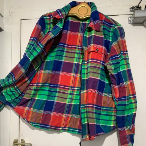 VINTAGE CHAPS SLIM FIT PLAID SHIRT JACKETS SIZE XL - Picture 4 of 7